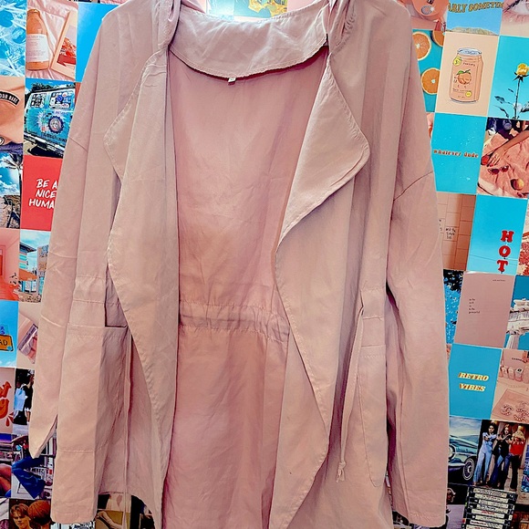 COPY - Light Pink Solid Drawstring Waist Hooded Jacket🎀 - Picture 5 of 11